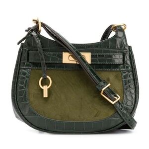 NEW Tory Burch - Lee Radziwill Saddlebag - Shoulder Bag Purse, Color: Deep Kelp